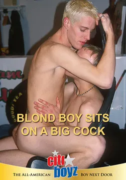 Blond Boy Sits On A Big Cock